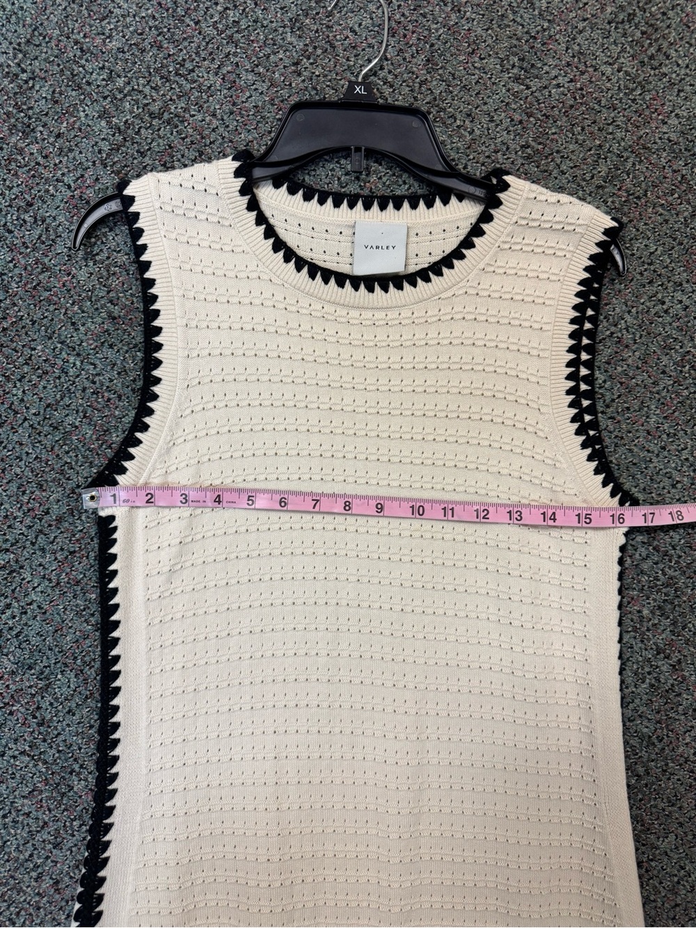 Varley Dwight Tank Knit Dress Cream/Black Size Medium - Picture 10 of 15